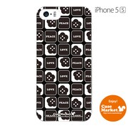 iPhone5s-YCM2P0250-78 [オリジナルデザイン apple iPhone5s アイフォン5s ケース (ブラックスターフラワー LOVE & PEACE)]