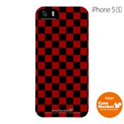 iPhone5s-YCM2P0352-78 [オリジナルデザイン apple iPhone5s アイフォン5s ケース (レッド & ブラック 市松柄)]