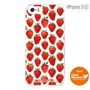 iPhone5s-YCM2P0557-78 [オリジナルデザイン apple iPhone5s アイフォン5s ケース (ストロベリー パターン ホワイトプレート)]