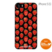iPhone5s-YCM2P0558-78 [オリジナルデザイン apple iPhone5s アイフォン5s ケース (ストロベリー パターン ブラックプレート)]