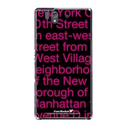 SO-02E-YCM2P0002-78 [オリジナルデザイン docomo SO-02E Xperia Z ケース (NewYork Typography ピンク)]