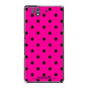 SO-02E-YCM2P0009-78 [オリジナルデザイン docomo SO-02E Xperia Z ケース (Dot Pattern ピンク & ブラック)]