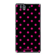 SO-02E-YCM2P0010-78 [オリジナルデザイン docomo SO-02E Xperia Z ケース (Dot Pattern ブラック & ピンク)]