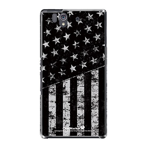 SO-02E-YCM2P0045-78 [オリジナルデザイン docomo SO-02E Xperia Z ケース (ブラックアメリカン・フラッグ)]