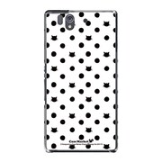 SO-02E-YCM2P0051-78 [オリジナルデザイン docomo SO-02E Xperia Z ケース (ネコと水玉 白地)]