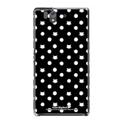 SO-02E-YCM2P0052-78 [オリジナルデザイン docomo SO-02E Xperia Z ケース (ネコと水玉 黒地)]