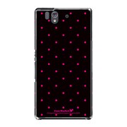 SO-02E-YCM2P0059-78 [オリジナルデザイン docomo SO-02E Xperia Z ケース (Dot Pattern Micro ブラック & ピンク)]