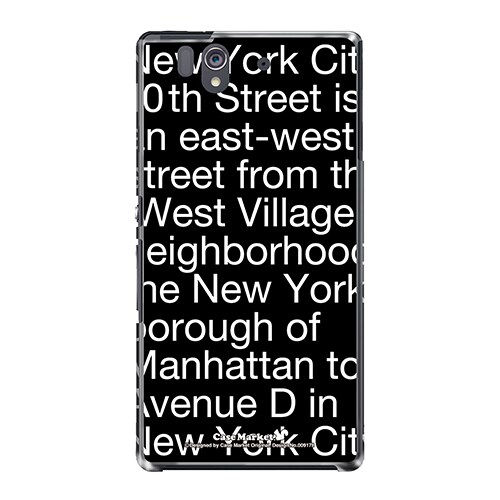 SO-02E-YCM2P0091-78 [オリジナルデザイン docomo SO-02E Xperia Z ケース (NewYork Typography ブラック)]