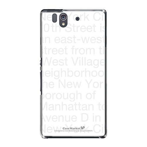 SO-02E-YCM2P0092-78 [オリジナルデザイン docomo SO-02E Xperia Z ケース (NewYork Typography ホワイト)]