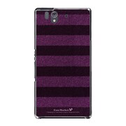 SO-02E-YCM2P0129-78 [オリジナルデザイン docomo SO-02E Xperia Z ケース (ボーダーソックス パープル & ネイビー)]