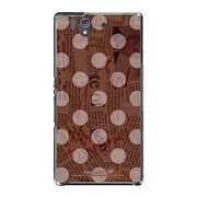 SO-02E-YCM2P0137-78 [オリジナルデザイン docomo SO-02E Xperia Z ケース (News-paper-Dot ブラウン)]