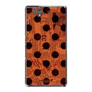 SO-02E-YCM2P0138-78 [オリジナルデザイン docomo SO-02E Xperia Z ケース (News-paper-Dot オレンジ)]