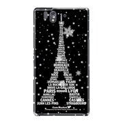 SO-02E-YCM2P0178-78 [オリジナルデザイン docomo SO-02E Xperia Z ケース (エッフェル塔コレクション ブラック & ホワイト)]