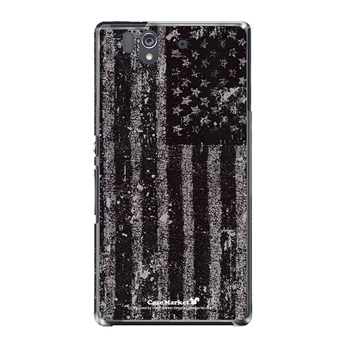 SO-02E-YCM2P0200-78 [オリジナルデザイン docomo SO-02E Xperia Z ケース (アメリカンフラッグ ブラック)]