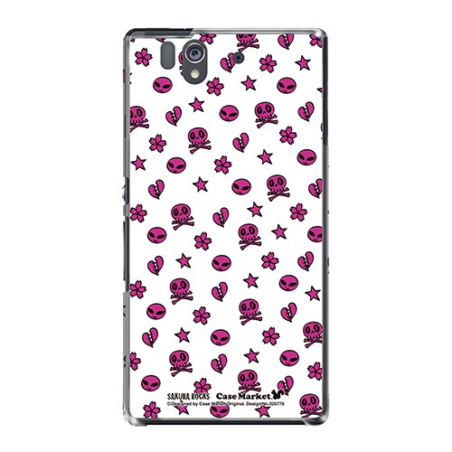 SO-02E-YCM2P0207-78 [オリジナルデザイン docomo SO-02E Xperia Z ケース (ハートブレイクモノグラム ホワイト)]