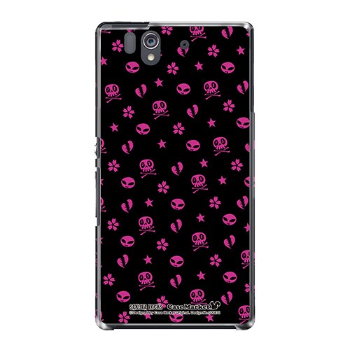 SO-02E-YCM2P0208-78 [オリジナルデザイン docomo SO-02E Xperia Z ケース (ハートブレイクモノグラム ブラック)]