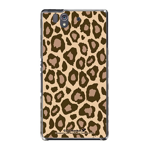 SO-02E-YCM2P0212-78 [オリジナルデザイン docomo SO-02E Xperia Z ケース (ヒョウ柄 アヴリル ゴールド)]