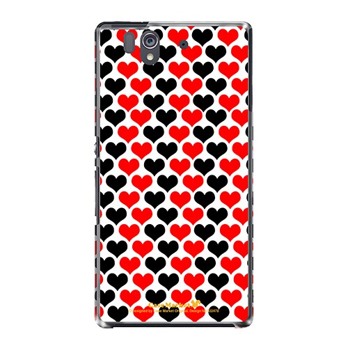 SO-02E-YCM2P0224-78 [オリジナルデザイン docomo SO-02E Xperia Z ケース (赤黒ハート)]