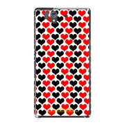SO-02E-YCM2P0224-78 [オリジナルデザイン docomo SO-02E Xperia Z ケース (赤黒ハート)]