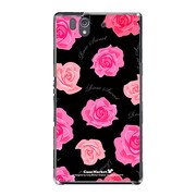 SO-02E-YCM2P0244-78 [オリジナルデザイン docomo SO-02E Xperia Z ケース (ローズスウィート ブラック)]