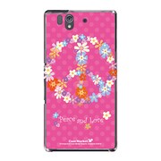 SO-02E-YCM2P0248-78 [オリジナルデザイン docomo SO-02E Xperia Z ケース (ピース&ラブフラワー)]