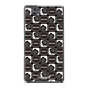 SO-02E-YCM2P0250-78 [オリジナルデザイン docomo SO-02E Xperia Z ケース (ブラックスターフラワー LOVE & PEACE)]