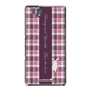 SO-02E-YCM2P0257-78 [オリジナルデザイン docomo SO-02E Xperia Z ケース (チェック柄コレクション ウサギ)]