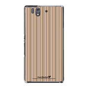 SO-02E-YCM2P0272-78 [オリジナルデザイン docomo SO-02E Xperia Z ケース (Stripe Pattern ベージュ)]