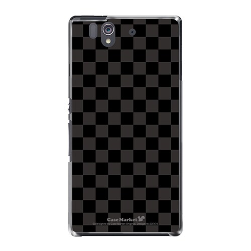 SO-02E-YCM2P0351-78 [オリジナルデザイン docomo SO-02E Xperia Z ケース (ブラック 市松柄)]