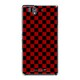SO-02E-YCM2P0352-78 [オリジナルデザイン docomo SO-02E Xperia Z ケース (レッド & ブラック 市松柄)]