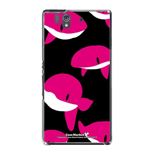 SO-02E-YCM2P0354-78 [オリジナルデザイン docomo SO-02E Xperia Z ケース (ピンククジラズ)]