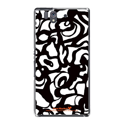 SO-02E-YCM2P0376-78 [オリジナルデザイン docomo SO-02E Xperia Z ケース (モノクロームフラワー)]