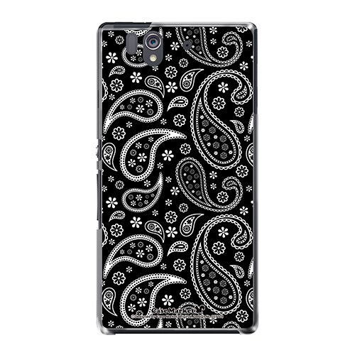 SO-02E-YCM2P0377-78 [オリジナルデザイン docomo SO-02E Xperia Z ケース (ペイズリーブラック)]