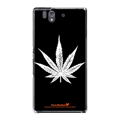 SO-02E-YCM2P0392-78 [オリジナルデザイン docomo SO-02E Xperia Z ケース (Black Leaves)]