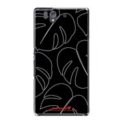 SO-02E-YCM2P0419-78 [オリジナルデザイン docomo SO-02E Xperia Z ケース (モダン モンステラ モノクロデザイン)]