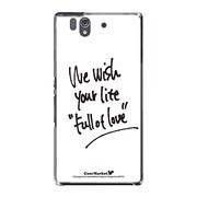 SO-02E-YCM2P0427-78 [オリジナルデザイン docomo SO-02E Xperia Z ケース (We wish your life Full of Love / Big White)]