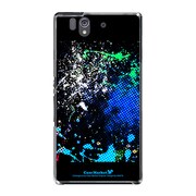 SO-02E-YCM2P0445-78 [オリジナルデザイン docomo SO-02E Xperia Z ケース (Smash Paint Graphics - Cool Blue)]