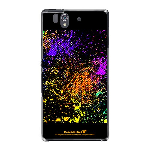 SO-02E-YCM2P0446-78 [オリジナルデザイン docomo SO-02E Xperia Z ケース (Smash Paint Graphics - Smash Purple)]