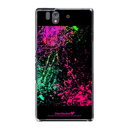 SO-02E-YCM2P0447-78 [オリジナルデザイン docomo SO-02E Xperia Z ケース (Smash Paint Graphics - Hot Pink)]
