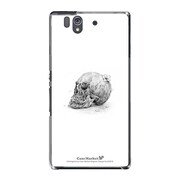 SO-02E-YCM2P0456-78 [オリジナルデザイン docomo SO-02E Xperia Z ケース (スカルヘッドフラワー ホワイトプレート)]