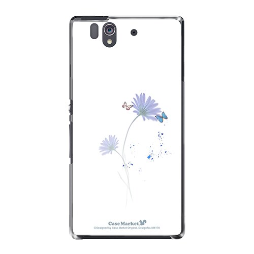 SO-02E-YCM2P0461-78 [オリジナルデザイン docomo SO-02E Xperia Z ケース (フラワー & バタフライ)]