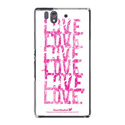 SO-02E-YCM2P0470-78 [オリジナルデザイン docomo SO-02E Xperia Z ケース (LOVE. LOVE. LOVE. The White)]