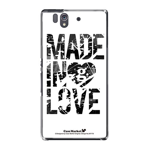 SO-02E-YCM2P0471-78 [オリジナルデザイン docomo SO-02E Xperia Z ケース (Made in Love Black Paint)]