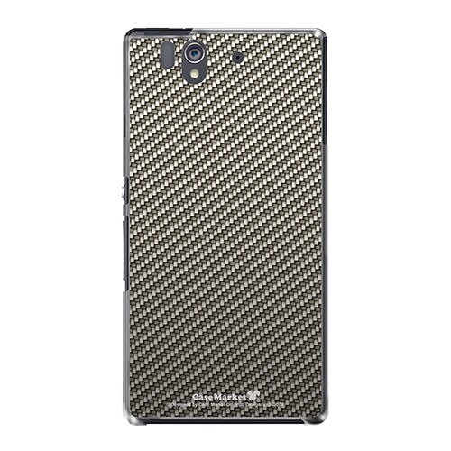 SO-02E-YCM2P0490-78 [オリジナルデザイン docomo SO-02E Xperia Z ケース (ブラックカーボンパターン Silver)]