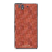 SO-02E-YCM2P0521-78 [オリジナルデザイン docomo SO-02E Xperia Z ケース (クロスレザー パターン レッド)]
