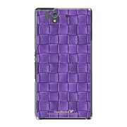SO-02E-YCM2P0523-78 [オリジナルデザイン docomo SO-02E Xperia Z ケース (クロスレザー パターン パープル)]