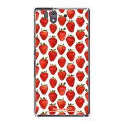 SO-02E-YCM2P0557-78 [オリジナルデザイン docomo SO-02E Xperia Z ケース (ストロベリー パターン ホワイトプレート)]