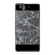 SO-02E-YCM2P0593-78 [オリジナルデザイン docomo SO-02E Xperia Z ケース (フェイク クラッシュ ガラス ブラック)]