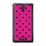 SOL22-YCM2P0009-78 [オリジナルデザイン au SOL22 Xperia UL ケース (Dot Pattern ピンク & ブラック)]
