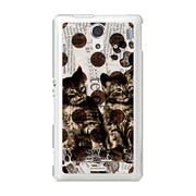 SOL22-YCM2P0071-78 [オリジナルデザイン au SOL22 Xperia UL ケース (Catウォールペーパー ホワイト)]